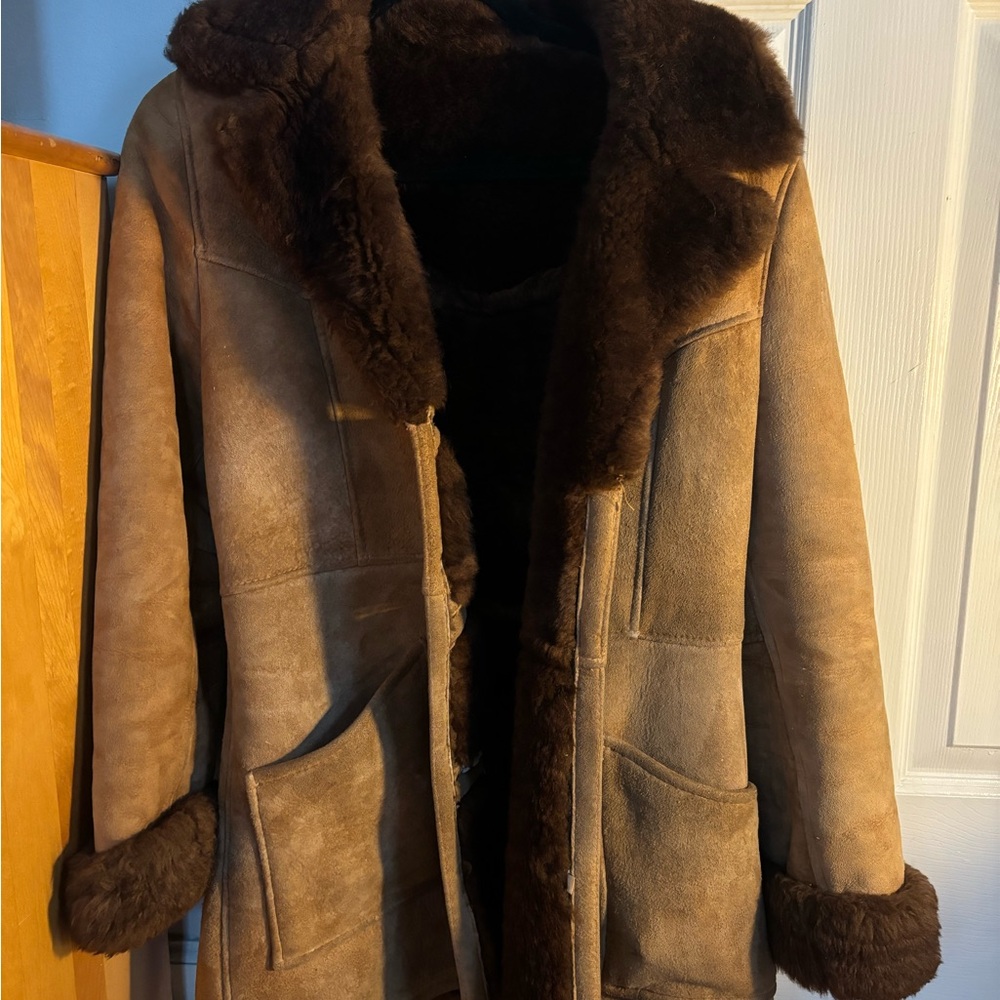 Lord & Taylor Brown Shearling Coat